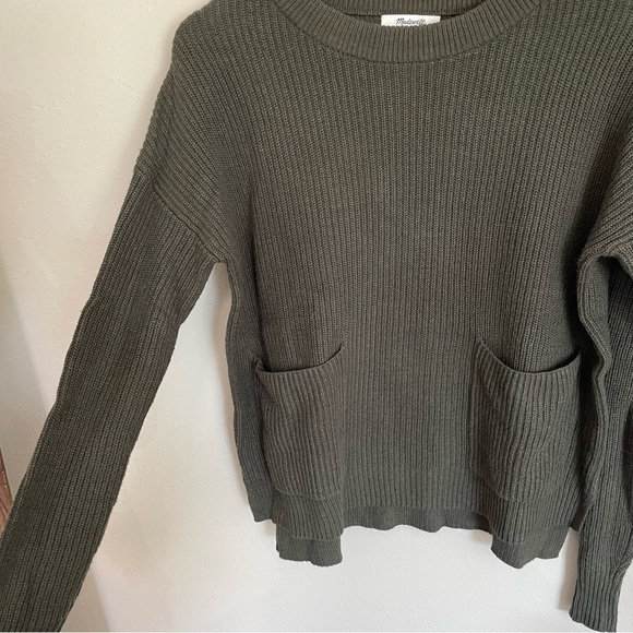 Madewell | Patch Pocket Pullover Sweater Wisteria Green - Picture 3 of 11
